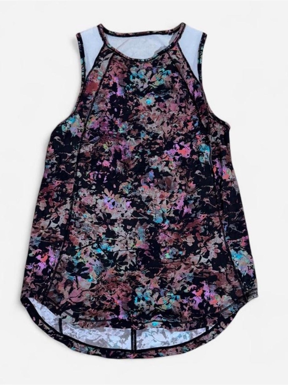 lululemon athletica Black Multicolor Floral Racerback Tank